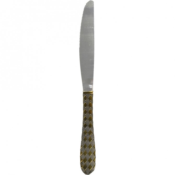 Stainless Steel GOLD Embellish Table Knife 6pk SERVEWARE image