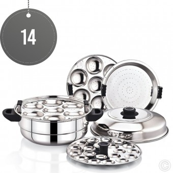 Diamond Stainless Steel Nexa Steamer Pressed 14 Idli