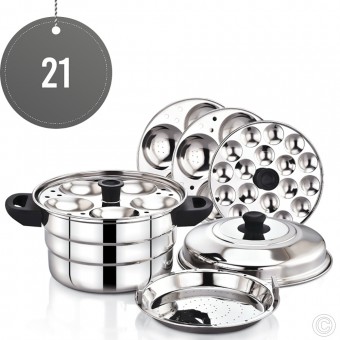 Diamond Stainless Steel Nexa Steamer Pressed 21 Idli