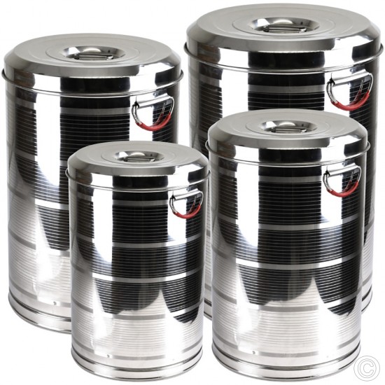 Stainless Steel Storage Drum Cannisters (26/28/30/32cm 4pc) FOOD STORAGE image