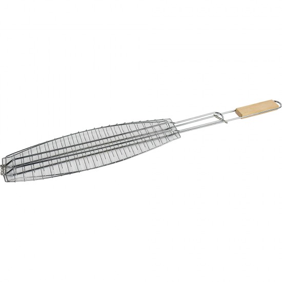 Stainless Steel BBQ Fish Grill With Long Handle 70*13cm TOOLS & GADGETS, FIREPITS & BARBECUES image