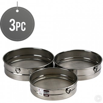 Stainless Steel Flour Strainer Sieve 3pack Set 7